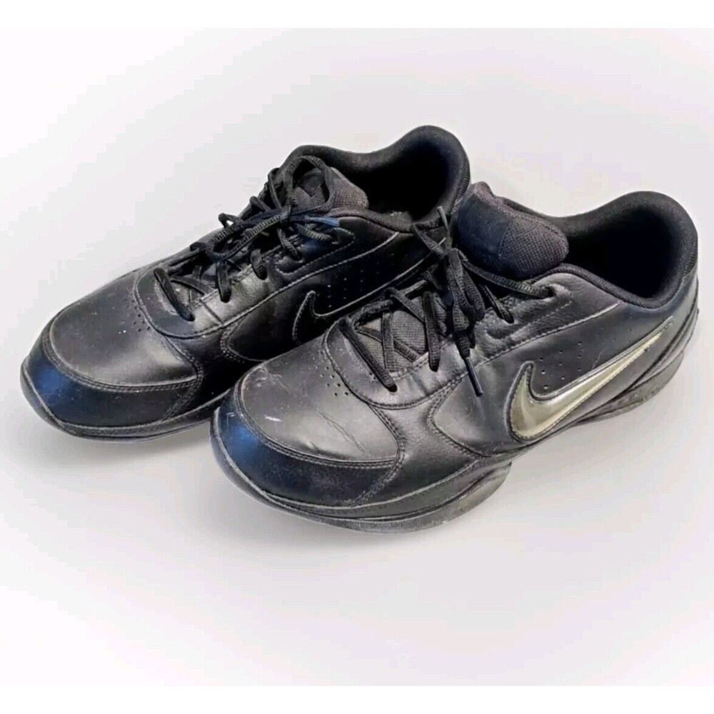 Nike Air Court Leader Low Mens 12 Black Leather Sneakers 429717-003